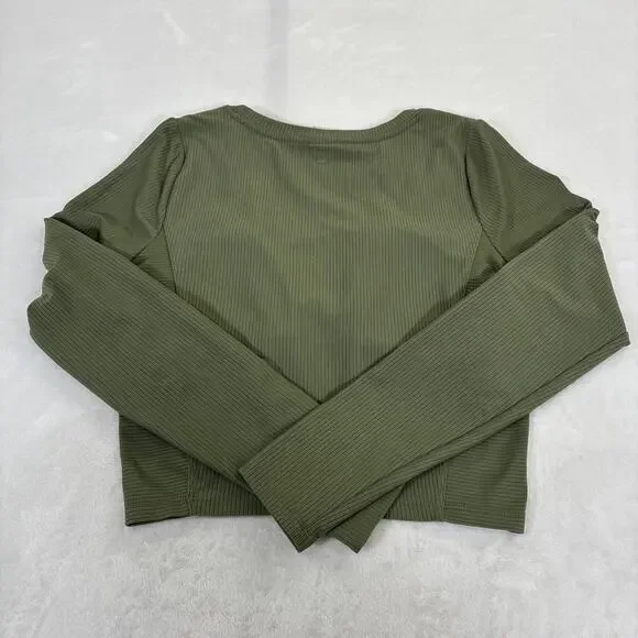 Calia by Carrie Underwood Women’s Green Ribbed Athletic Top Sz Med Long Sleeve - Picture 8 of 11